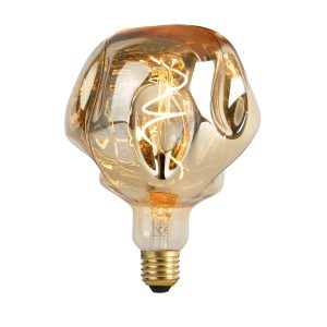 E27 stmívatelná LED lampa G125 zrcadlová zlatá 4W 75 lm 1800K