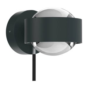 Puk Mini Wall+ LED, čočky čiré, antracit/chrom