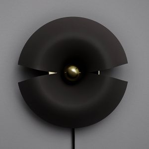 Nástěnné svítidlo AYTM Cycnus, černé, Ø 30 cm