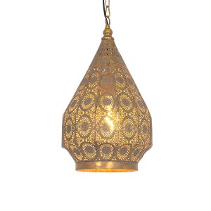 Orientální závěsná lampa zlatá 26 cm - Mauglí
