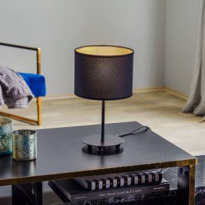 Stolní lampa Roller, černá/zlatá, výška 30 cm