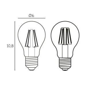 Libovolná LED žárovka, E27 Ø 6 cm 3,5 W 2 200 K stmívatelná
