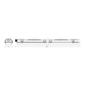Svítidlo LEDVANCE odolné proti vlhkosti Submarine PCR 150 G13 T8 2x 20W