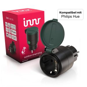 Venkovní zásuvka Innr Smart Plug, IP44, plast, černá