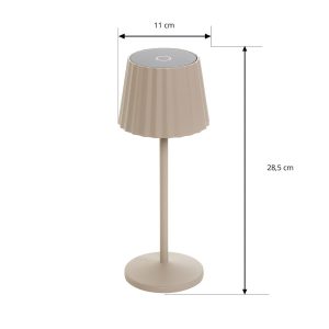 Nabíjecí stolní lampa Lindby Esali LED, pískově béžová, sada 2 kusů