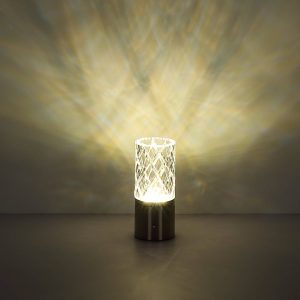 Nabíjecí stolní lampa LED Lunki, mosazná barva, výška 19 cm, CCT