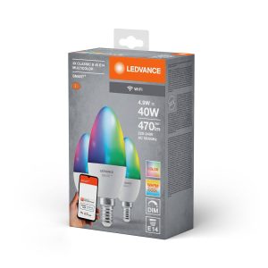 LEDVANCE SMART+ LED, svíčka, E14, 4,9 W, CCT, RGB, WiFi, 3 ks