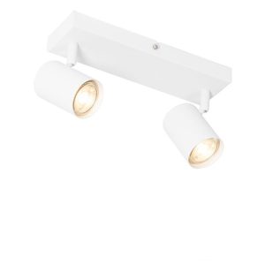 Moderní stropní svítidlo bílé 2-světelné nastavitelné obdélníkové - Jeana