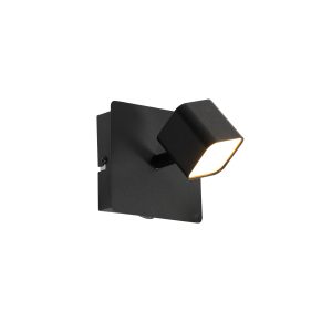 Moderní nástěnné svítidlo černé včetně LED s vypínačem - Nola
