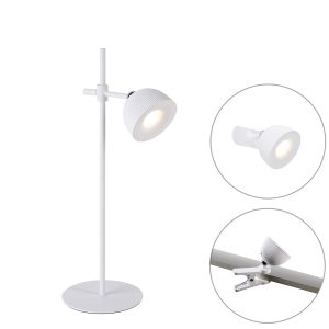 Moderní stolní lampa bílá dobíjecí - Moxie
