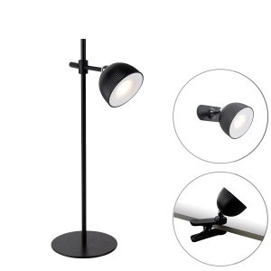Moderní stolní lampa černá dobíjecí - Moxie